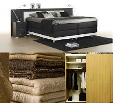 Boxspring 'Avanti' (zelf kleur bed onderdelen bepalen) van Vroomshoop, Zweefdeur Kast van Svedex, Grondstoffen voor duurzame en milieuvriendelijke matrassen van NaturalBeds. (DroomHome.nl) Boxspring 'Avanti' (zelf kleur bed onderdelen bepalen) van Vroomshoop, Zweefdeur Kast van Svedex, Grondstoffen voor duurzame en milieuvriendelijke matrassen van NaturalBeds. (DroomHome.nl)