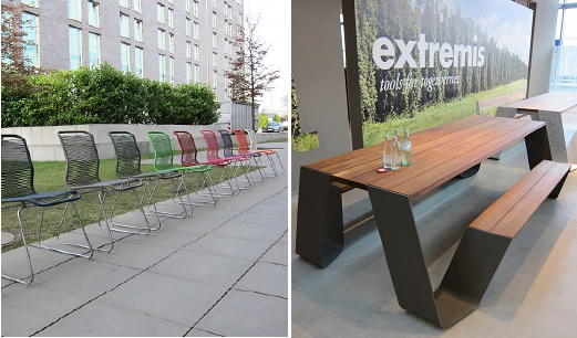 Design Tuinmeubelen & Buitenmeubilair - Verner Panton Tivoli Stoel & Extremis Buitentafel Hopper (foto Perscentrum Wonen op DroomHome.nl) Design Tuinmeubelen & Buitenmeubilair - Verner Panton Tivoli Stoel & Extremis Buitentafel Hopper (foto Perscentrum Wonen op DroomHome.nl)