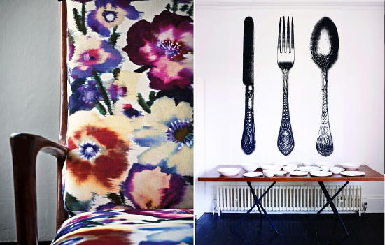 Kleur & Interieur - Knalkleuren en Powerprints - Rubelli Stoffen met Bloemen en Tracy Kendall Behang Cutlery met Bestek LEES MEER... (Foto Perscentrum Wonen op DroomHome.nl) Kleur & Interieur - Knalkleuren en Powerprints - Rubelli Stoffen met Bloemen en Tracy Kendall Behang Cutlery met Bestek LEES MEER... (Foto Perscentrum Wonen op DroomHome.nl)