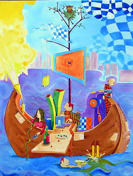 Het Narrenschip schilderij peter van Holten DroomHome
