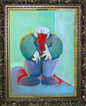 Mannetje met de Rode Lap schilderij peter van Holten DroomHome