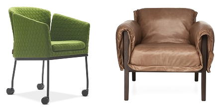 Stoelen & Banken 2011 Trends - Living & Lounging - Lotis M Stoel op wielen, van Montis & Fauteuil KENT Stoel van Piet Boon (Foto Perscentrum Wonen) op DroomHome.nl