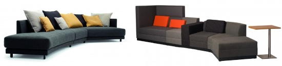 Stoelen & Banken 2011 Trends - Living & Lounging - Bank Onda van Rolf Benz & Zitprogramma Bricks van Palau  (Foto Perscentrum Wonen) op DroomHome.nl