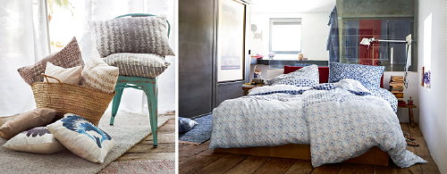Esprit Home Collectie 2013 Slaapkamer Beddengoed & Kussens! - Esprit 'Amsterdam' Woontrend - Esprit Kussens, Dekbedovertrekken, Lakens & Kaarsen in Verwassen Kleuren: Blauw, Wit, Rood, Ecru en Geel in Woontextiel als Kussens, Plaids, Gordijnen & Behang LEES MEER... (Foto Esprit Home  op DroomHome.nl)